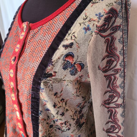 Vintage Lulu H Tatto Sleeve Cardigan | Size Medium/Large - Picture 5 of 8